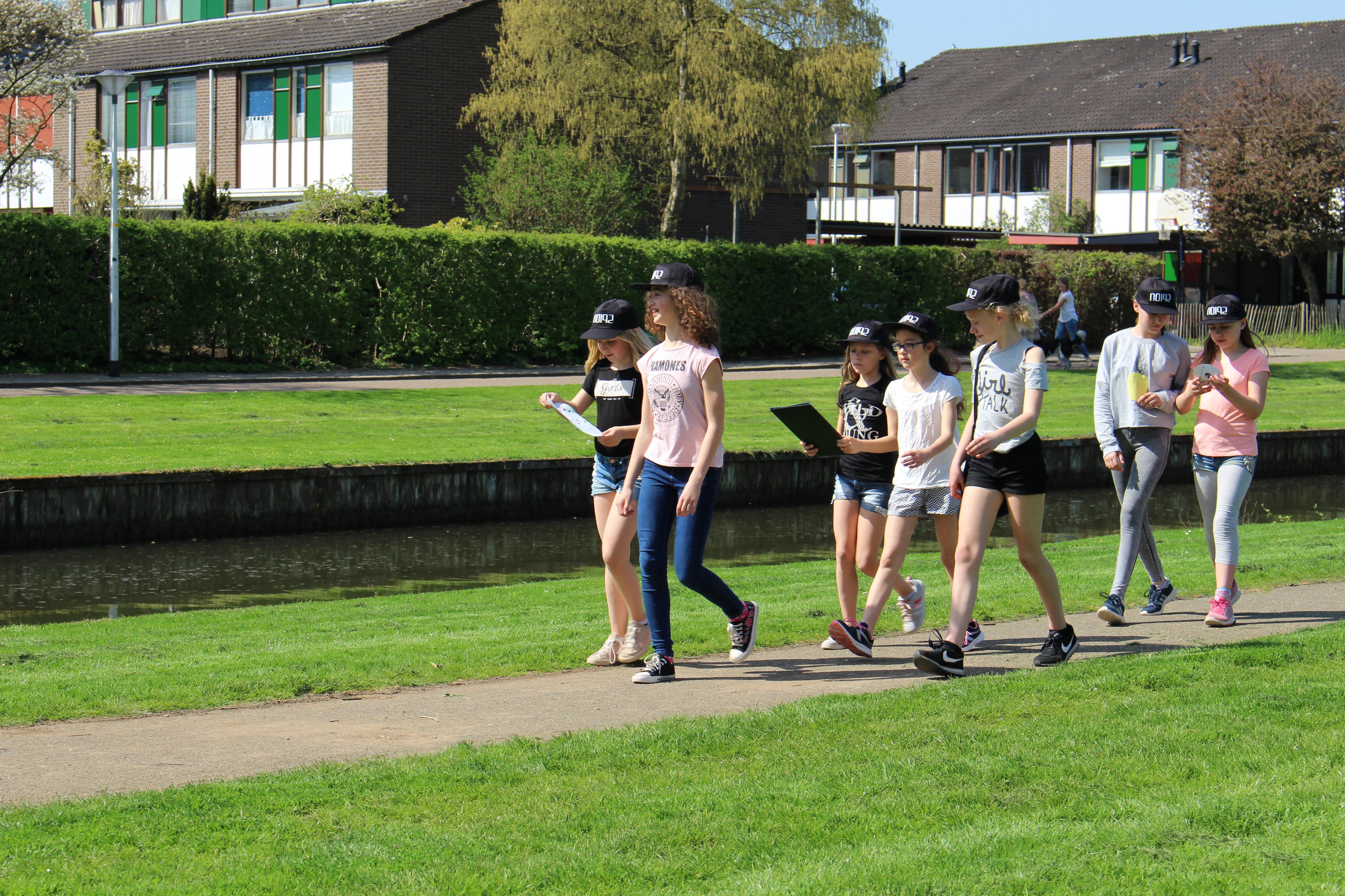 Veilige route voor een speurtocht kinderfeestje